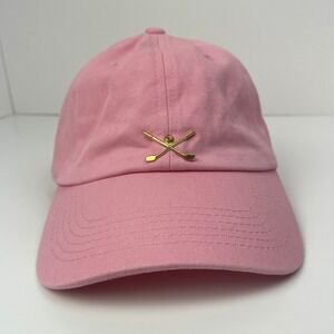 Lisi Lerch Pink‎ Ball Cap Hat Gold Crossed Pickleball Paddles Adjustable Preppy